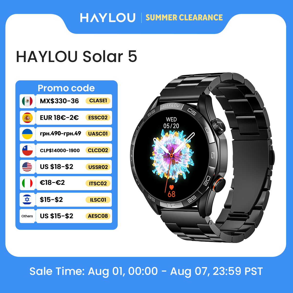 Smartwatch Faces - HAYLOU Solar 5 음성 통화 스마트