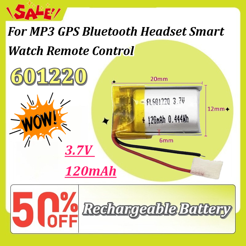 Smartwatch Headset - 새로운 3.7V 120mAh 601220 Li-Po 충전식