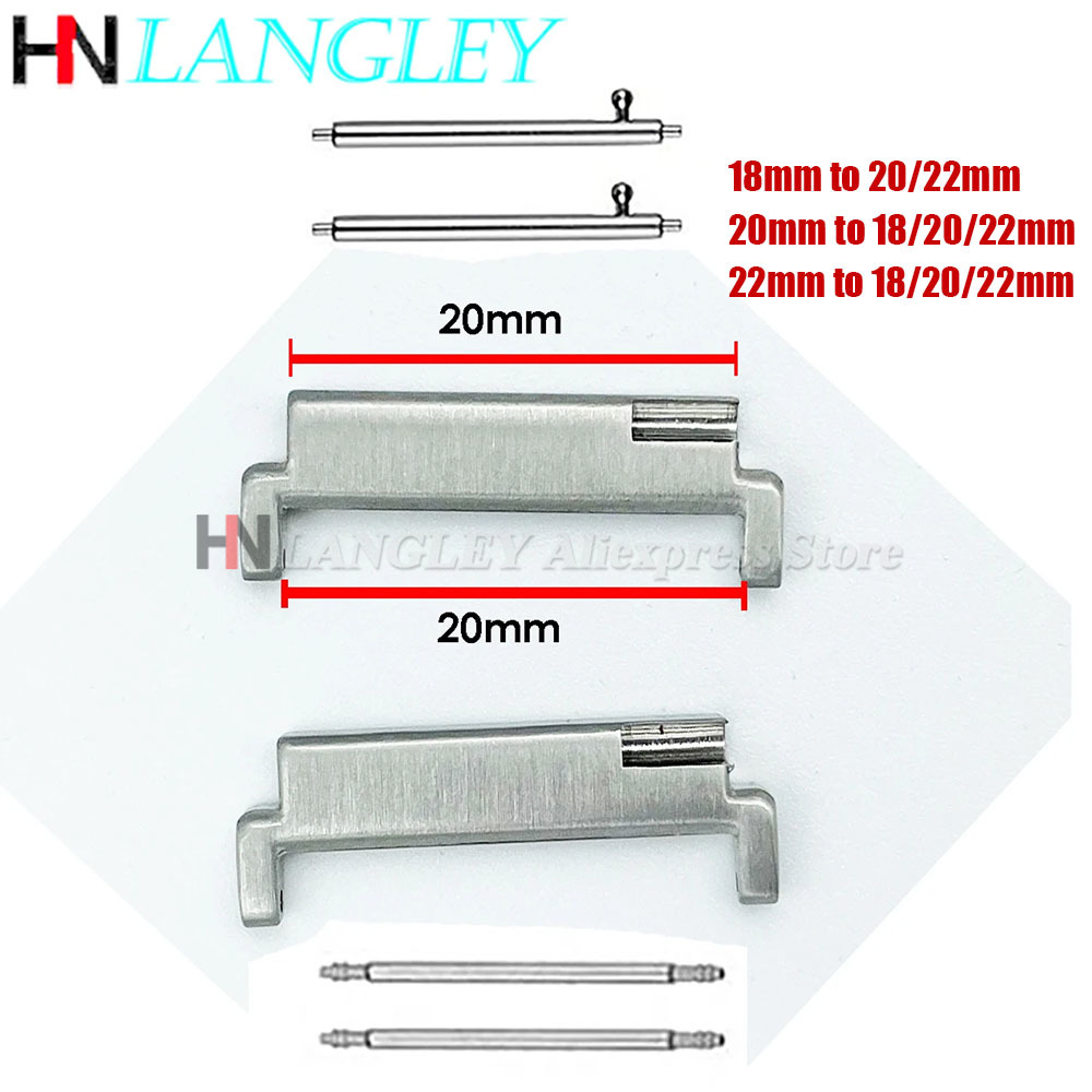 Watch Band Connector - 1쌍 스트랩 금속 어댑터 18mm ~
