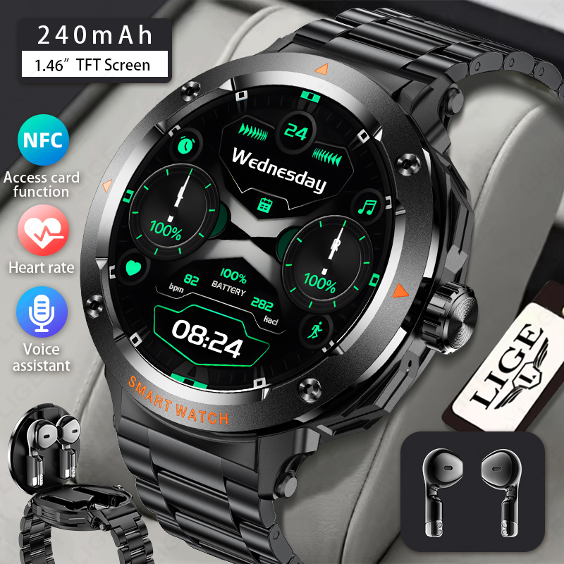 LIGE 남성용 이어폰 스마트워치 블루투스 통화 여성용 - Smartwatch Headset 리뷰 및 가격