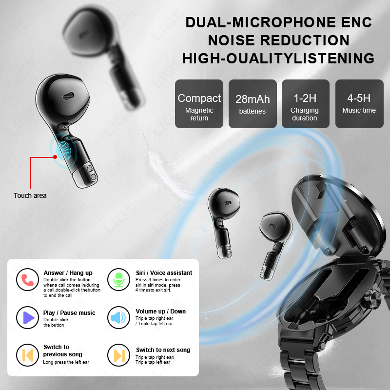LIGE 남성용 이어폰 스마트워치 블루투스 통화 여성용 - Smartwatch Headset 리뷰 및 가격