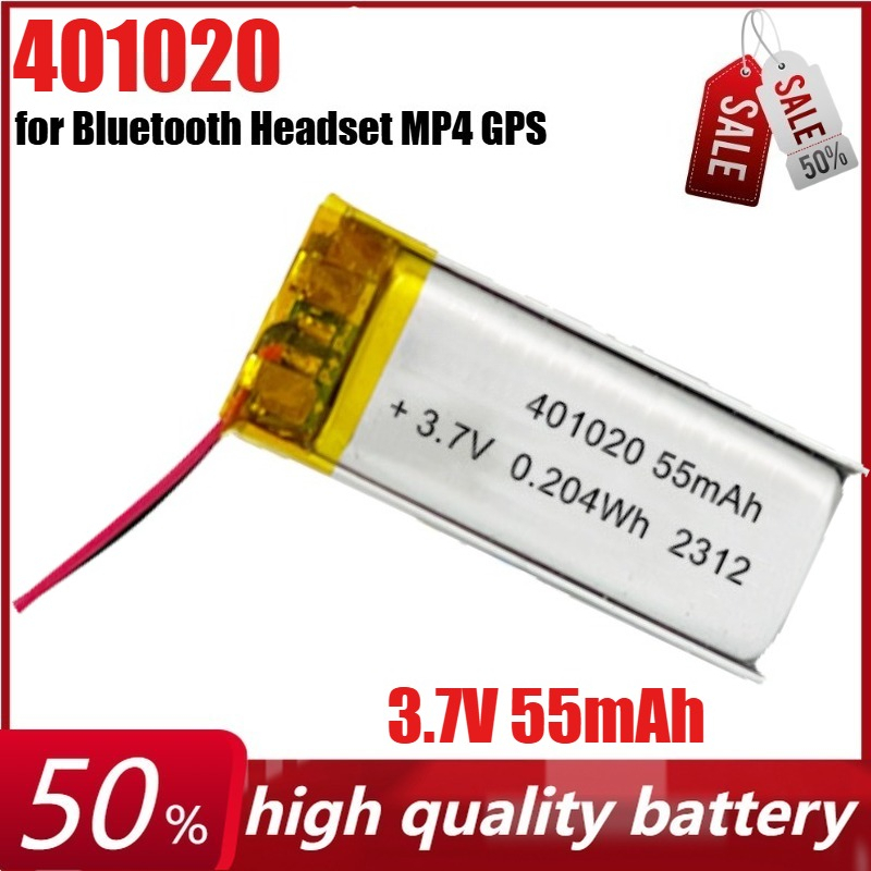 401020 3.7V 55mAh 리튬 폴리머 배터리 L - Smartwatch Headset 리뷰 및 가격