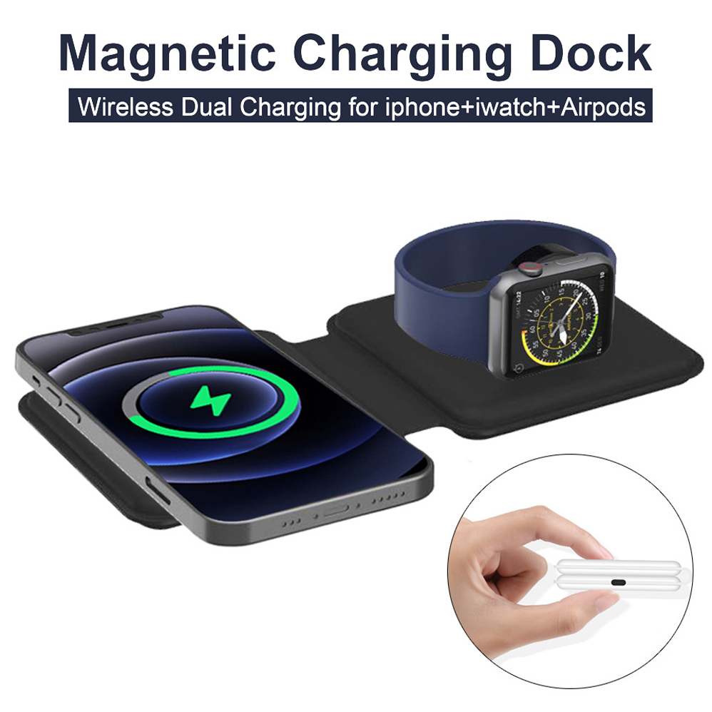 2IN1 Magsafe  duo 자기 무선 충전기 도크 - Smartwatch X12 리뷰 및 가격