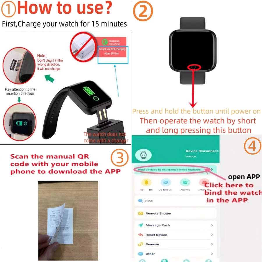 스마트 워치 남녀공용 스포츠 모드 음악 제어 칼로리 거 - Android Smartwatch Accessories 리뷰 및 가격