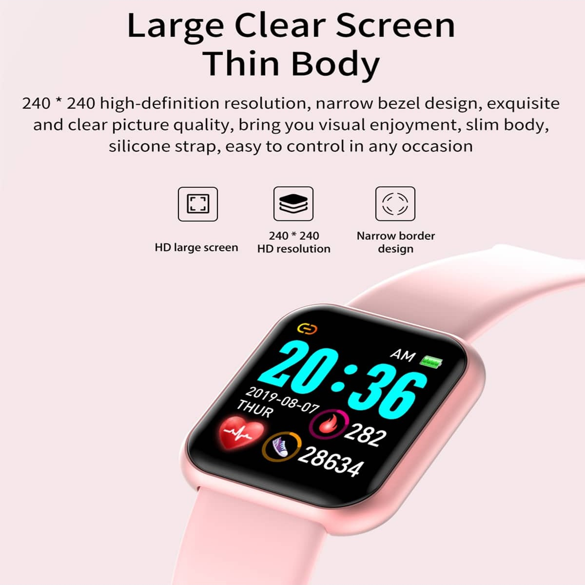 스마트 워치 메시지 알림 음악 제어 칼로리 거리 피트니 - Smartwatch Touch 리뷰 및 가격