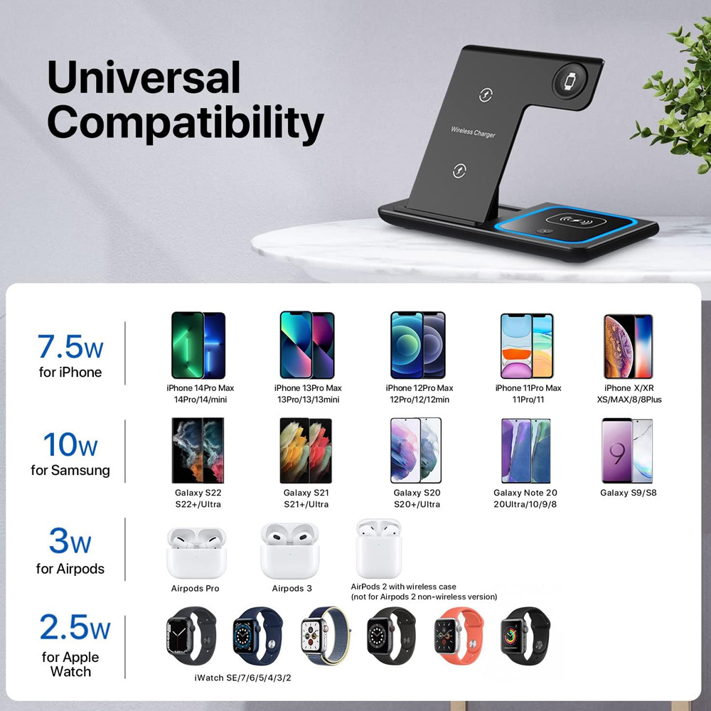 무선 충전기 홀더 스탠드 3 in 1 접이식 고속 충전 - Wireless Charger Watch 리뷰 및 가격