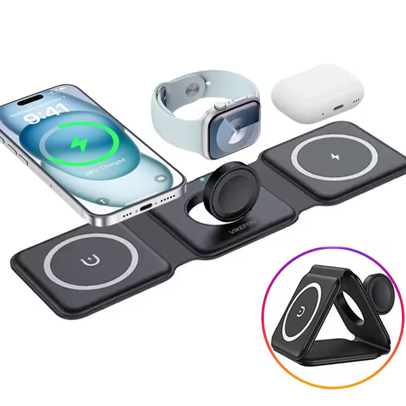 3-in-1 마그네틱 폴딩 무선 충전기, 15W 고속  - Wireless Charger Watch 리뷰 및 가격