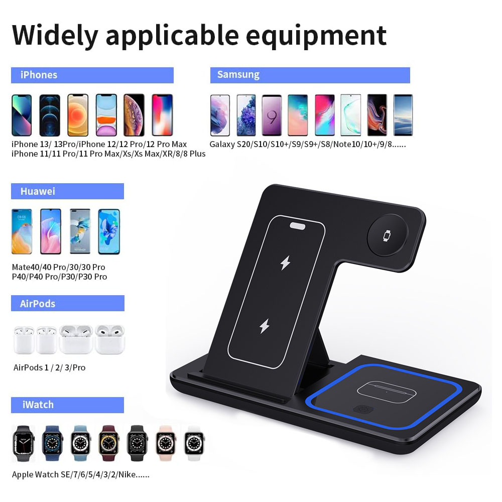 15W 3 in 1 무선 충전기 스탠드 패드 접이식 고 - Wireless Charger Watch 리뷰 및 가격