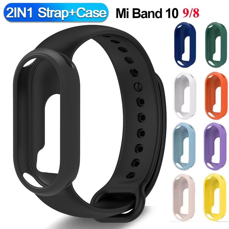 샤오미 스마트 밴드 10용 실리콘 스트랩+시계 케이스, - Xiaomi Smartwatch Accessories 리뷰 및 가격