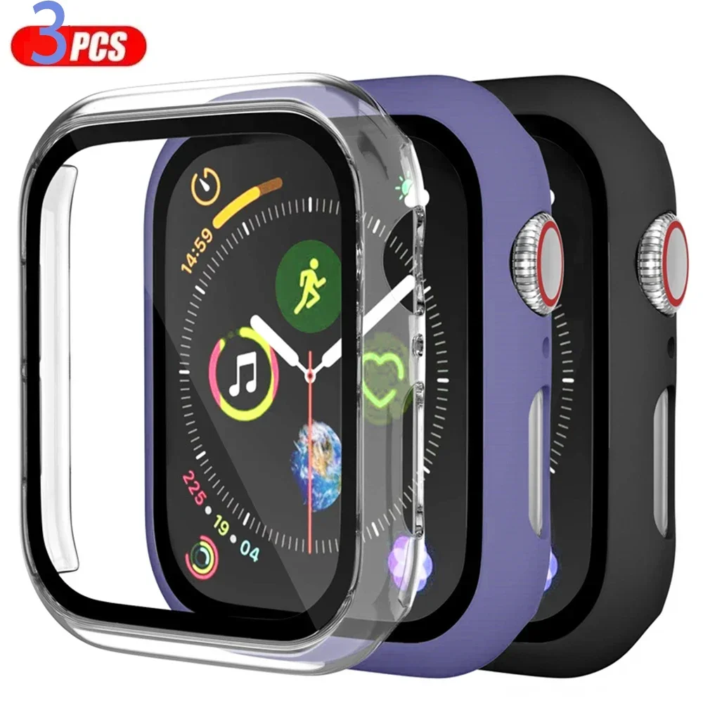 3 팩 유리 + 커버 Apple Watch 케이스 44 - Smartwatch Watch Accessories For Women 리뷰 및 가격