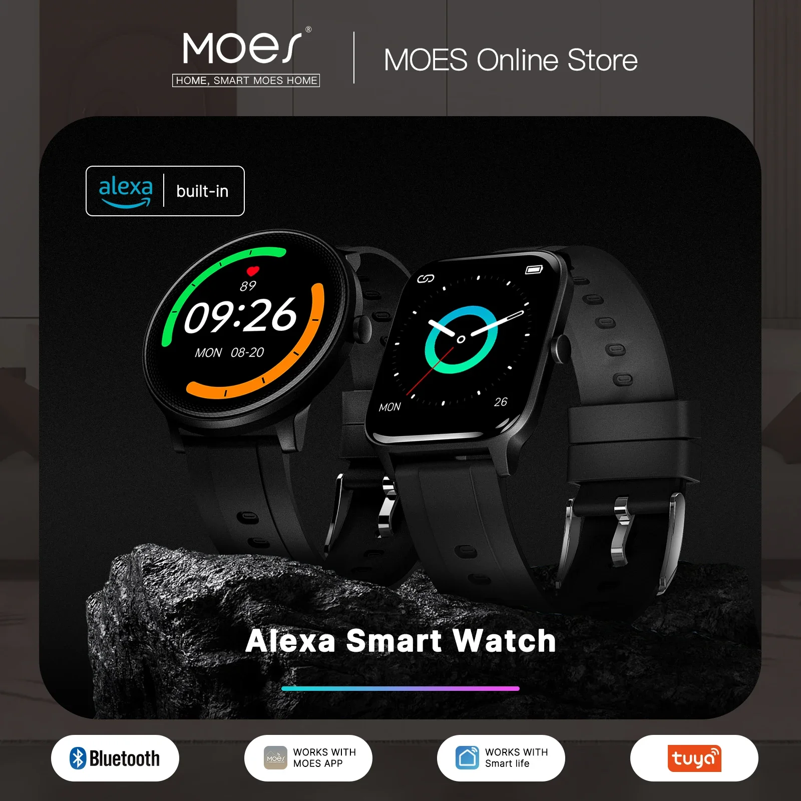 MOES 스마트 워치 알렉사 내장 피트니스 트래커 심박 - Smartwatch Touch 리뷰 및 가격