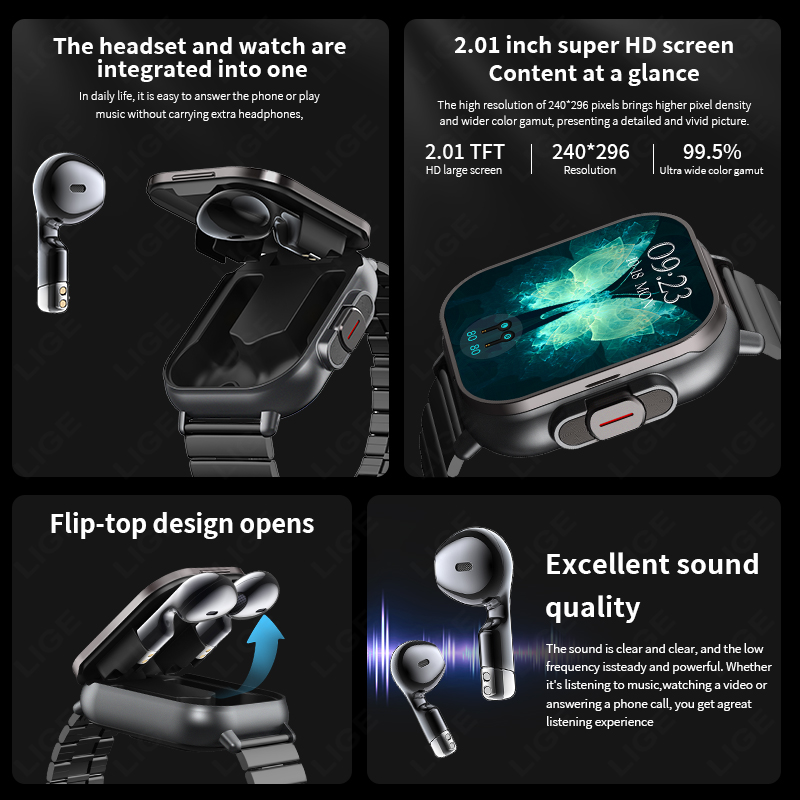NFC 스마트워치 TWS 2-in-1 헤드셋 블루투스  - Smartwatch Headset 리뷰 및 가격
