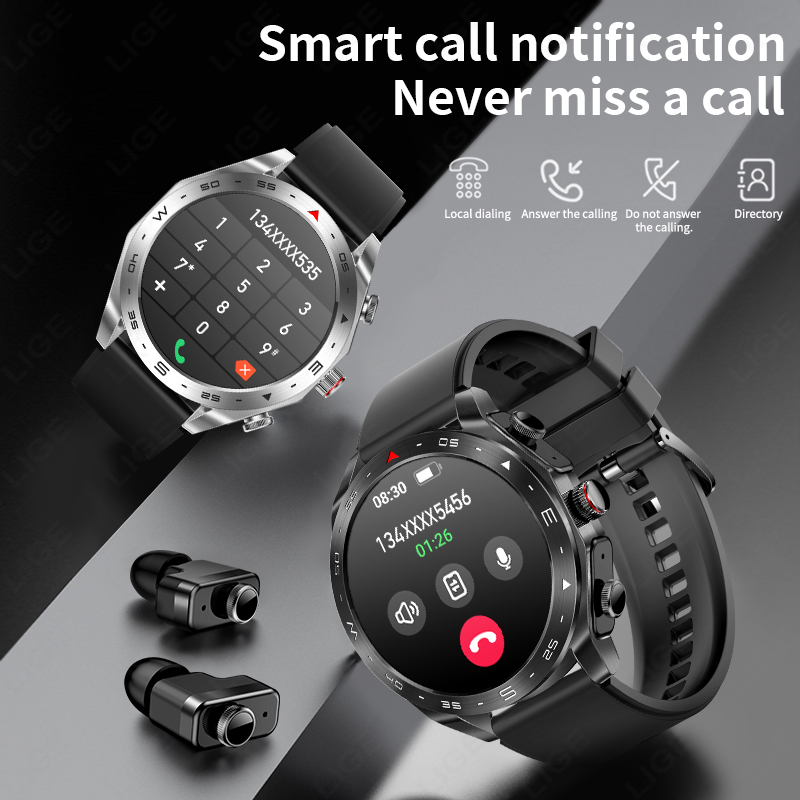 LIGE 이어버드 포함 블루투스 헤드셋 스마트워치, 여 - Smartwatch Headset 리뷰 및 가격